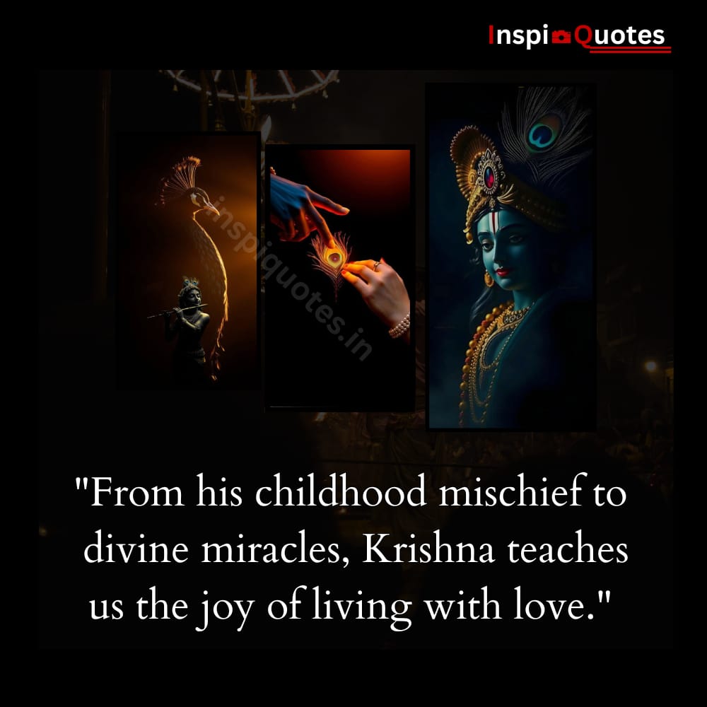 Janmashtami wish with inspirational festival quote